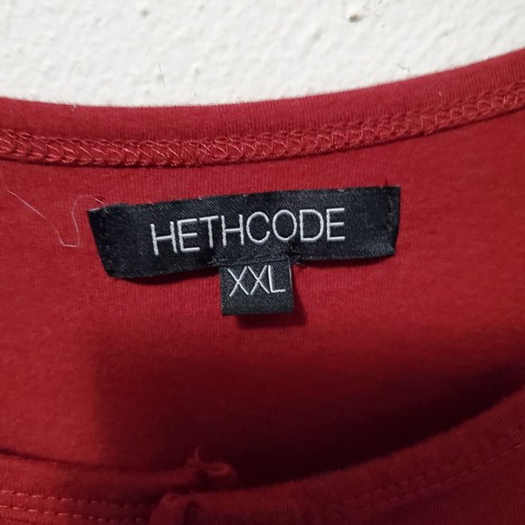 HETHCODE Men's Classic Comfort Soft Regular Fit Short Sleeve Henley T-Shirt XXL - Picture 6 of 7